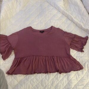 Dry Goods Women's Mauve Ruffle Top